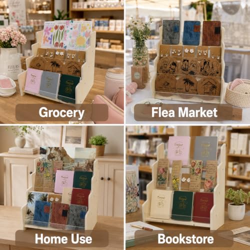 4 Tier Wooden Acrylic Greeting Card Display Stand