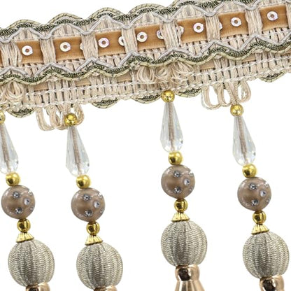 3yards Beading Fringe Trimming Long Beads Tassel Curtain Trim Ribbon Trim for Cover Edge Decorative
