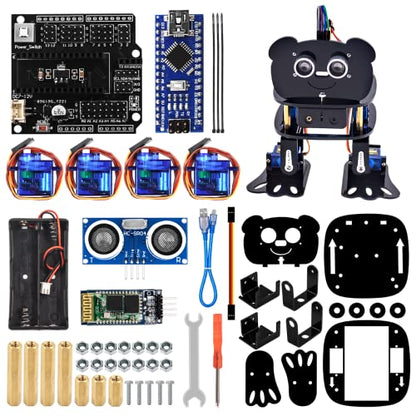 DIY 4 DOF Panda Robot Kit Programmable Dancing Robot Kit Support Android APP Control Compatible with Arduino IDE