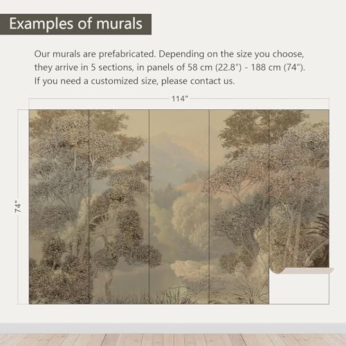 Tropical Jungle Wallpaper Landscape Tree wall murals for Bedroom 114"x74"