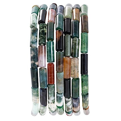 Natural Indian Agate Cylinder Tube Beads 4x13mm 38cm (28 Count)