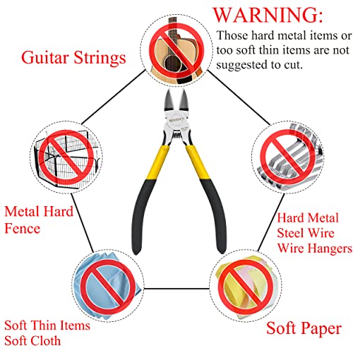 Wire Cutter 5 inch Cutting Pliers Diagonal Cutter Snipper 5 Pack