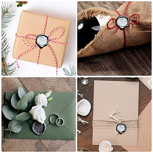 500 Pcs Octagon Sealing Wax Beads Black Wax Seal Beads with 4 Pcs Tea Candles and 1 Pcs Wax Melting Spoon for Crafts Letter Wine Greeting Cards Sealing (7.7603 Ounce)
