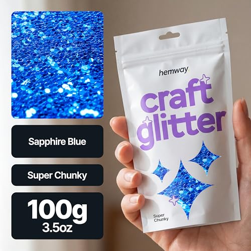 Craft Glitter Sapphire Blue 100g Super Chunky Glitter (3.5 Ounce)
