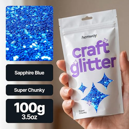 Craft Glitter Sapphire Blue 100g Super Chunky Glitter (3.5 Ounce)