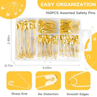 160PCS Gold Safety Pins (160 Count)