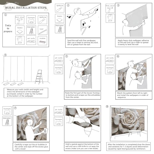 3D Rose Flower Wallpaper Large Floral wall murals for Bedroom 114"x74"