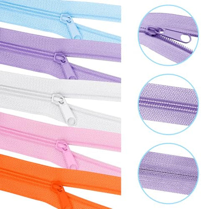31 Yards 10 Pieces Sewing Zippers #3 Nylon Coil Zippers Assorted Zipper for Sewing with 40 Zipper Sliders for Tailor Sewing Crafts Supplies