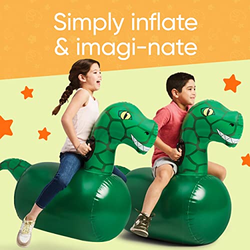Hop N Go Inflatable Dino Riding Bouncy Hopping Toys for Kids Ages 5+
