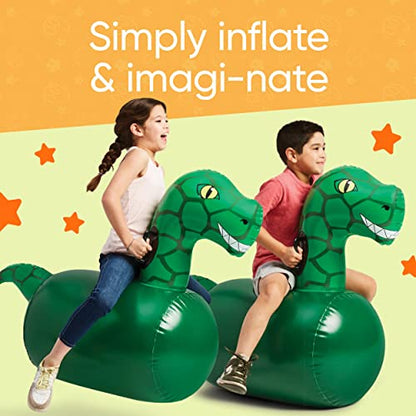 Hop N Go Inflatable Dino Riding Bouncy Hopping Toys for Kids Ages 5+
