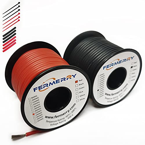 22 AWG Stranded Wire Spool 100ft Each 2 Colors (100 Foot)