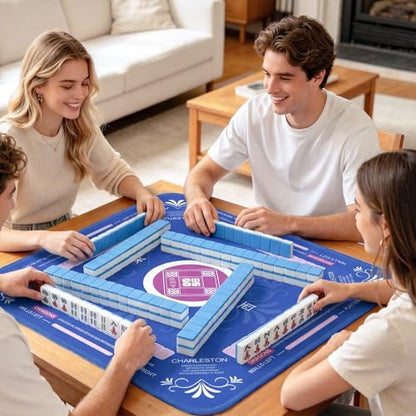 33" x 33" Mahjong Mat with Rules for Table 6 Mahjong Playing Instructions