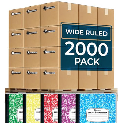 2000 Pack Composition Notebooks Bulk (2000 Count)