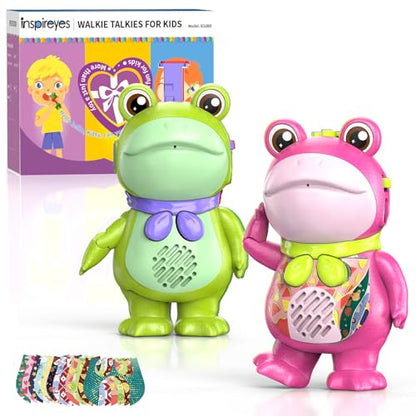 Walkie Talkies for Kids Rechargeable Frog Toys DIY Playset Gift