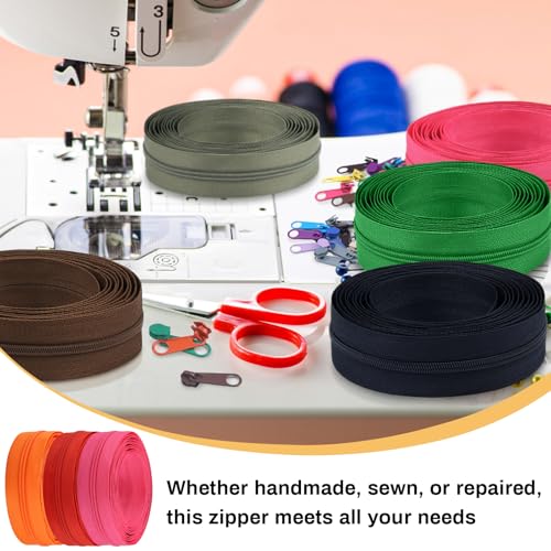 62 Yards 20 Pieces Sewing Zippers #3 Nylon Coil Zippers Assorted Zipper for Sewing with 80 Zipper Sliders for DIY Tailor Sewing Crafts Supplies