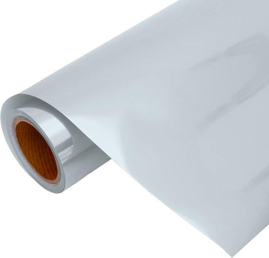 Threadart Metallic Foil Silver Heat Transfer Vinyl Film | Custom Cut Roll 20" Wide by The Yard | Compatible with Venture Explore and Maker, Silhouette Cameo, & Large Format Cutters