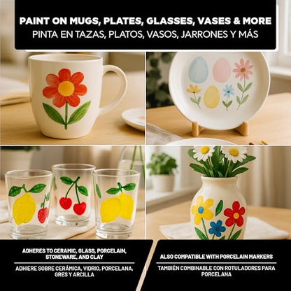 Ceramic and Porcelain Paint Set 4 x 1.52 fl oz (6.08 Fl Oz)
