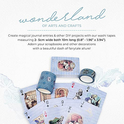 Blue Alice Adventures in Wonderland Playing Cards & Washi Tape Set