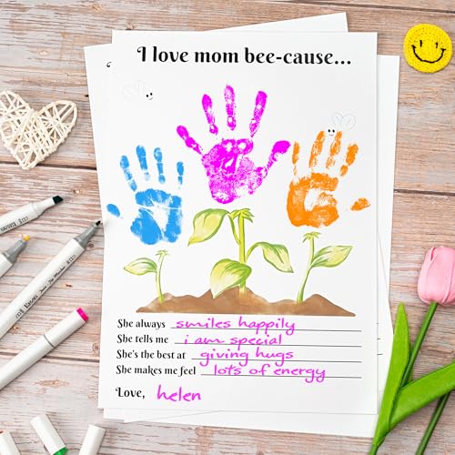 Handprint Floral Flower Bouquet Handprint Craft DIY for Mothers Day Card
