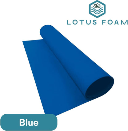 LotusFoam Large 3mm EVA Foam Sheet - 44"x 85" High Density Foam 130 kg/m3 for Cosplay, Costumes, Crafts, Flooring, Outdoor Use - 35 Colors (Blue) - Blue - Crafty Corner