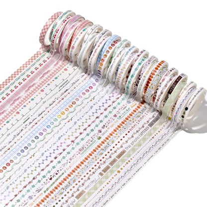 30 Rolls Pastel Floral Washi Tape Set (30 Count)