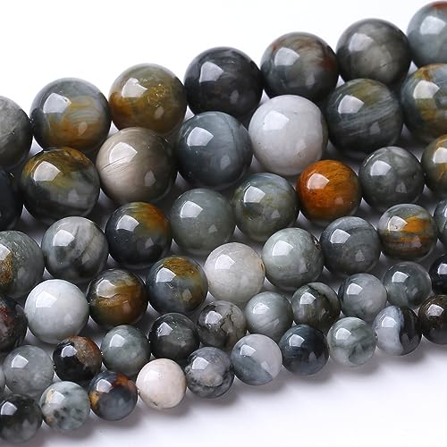 36PCS 10MM Hawk Eye Stone Beads Energy Healing Beads for DIY Jewelry Bracelet Necklace Making for Jewelry Making 15Inch