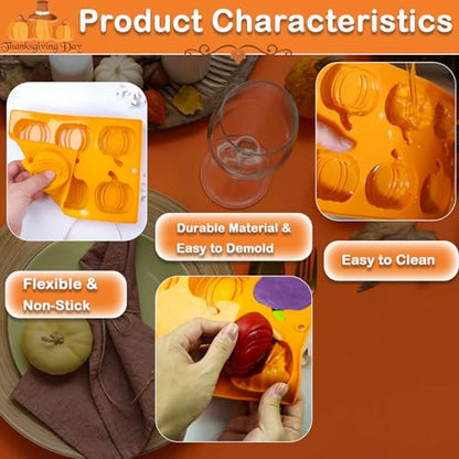 Halloween Pumpkin Silicone Molds for Baking (3 Count)