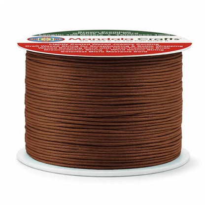 1mm Brown Cotton Waxed Cord for Jewelry Making (328.08 Foot)