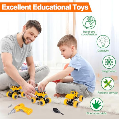 Take Apart Construction Toys for 4 Year Old Boys Gifts Toys Age 4 (4 Count)