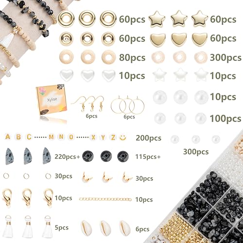 Jewelry Making Supplies Kit Natural Stone Beads for Irregular Natural Stone with for DIY Craft Bracelet Necklace Earrings for Adults