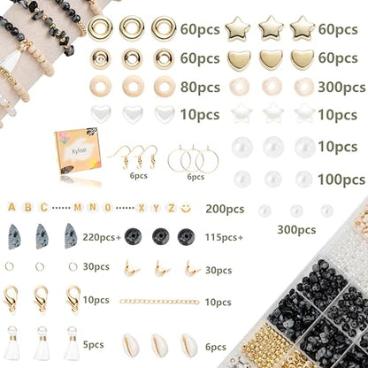Jewelry Making Supplies Kit Natural Stone Beads for Irregular Natural Stone with for DIY Craft Bracelet Necklace Earrings for Adults