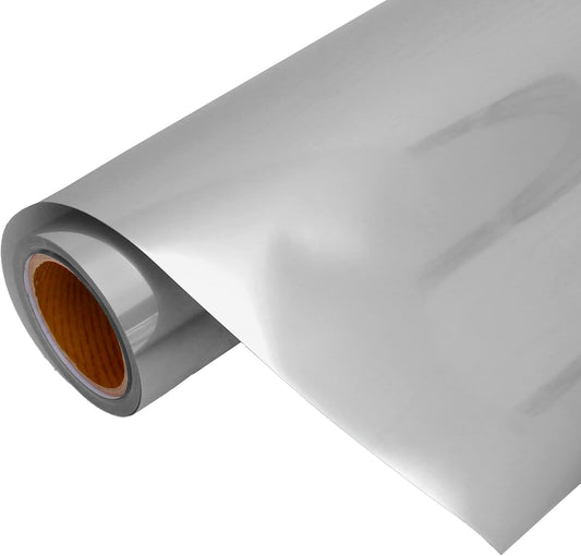Threadart Metallic Silver Matte Heat Transfer Vinyl Film | Custom Cut Roll 20" Wide by The Yard | Compatible with Venture Explore and Maker, Silhouette Cameo, & Large Format Cutters