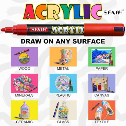 Acrylic Creative Markers Set of 48 with Organizer (48 Count)