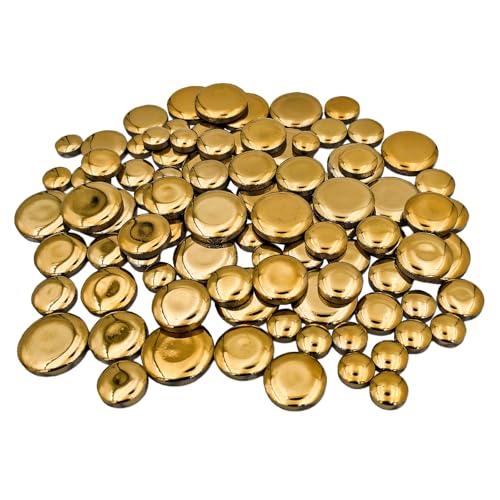 200g Iridescent Round Mosaic Tiles for Crafts Bulk (90 Count)