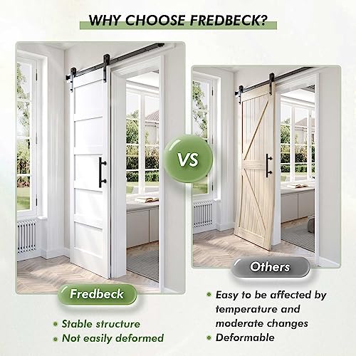 38x84 inch White Barn Door with 6.6 FT Sliding Door Hardware Kit Included & Handle