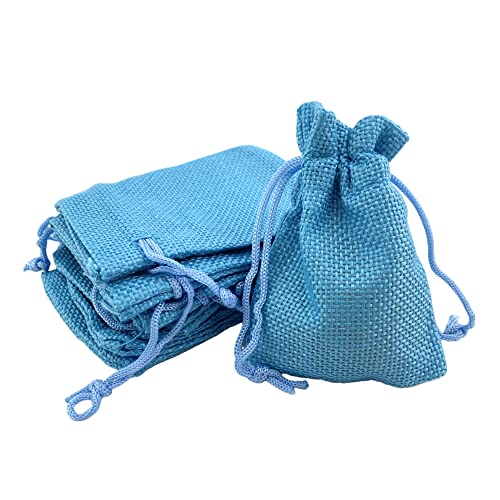 Pack Of 25 Burlap Gift Bags with Drawstring Linen Jewelry Pouches Wedding Hessian Jute Bags for Birthday and Treat Pouches Party Wedding Favors Gift