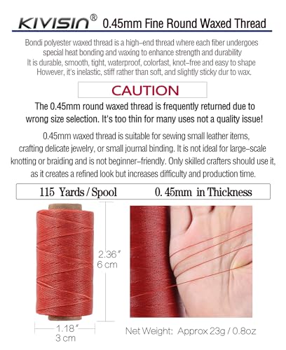 12 Colored Waxed Polyester Thread