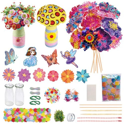 Poke in Art Flower Bouquet DIY Craft Kit for Girls Age 4