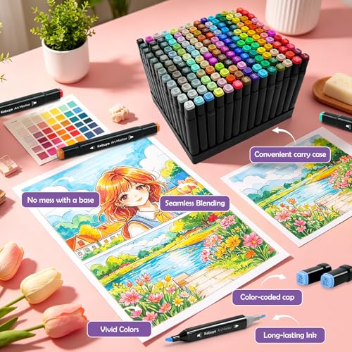 168 Colors Alcohol Markers Set (168 Count)