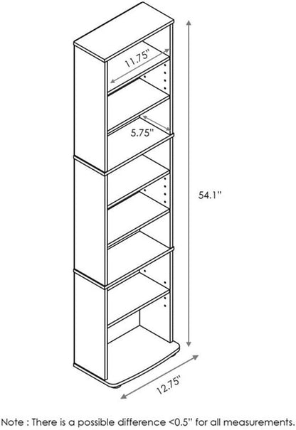 Pemberly Row Engineered Wood Space Saving Multimedia Storage Tower in Espresso