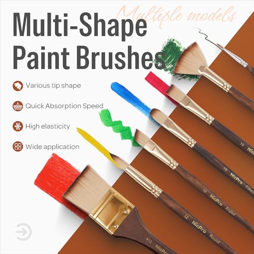 36pcs Paint Brush Set for Acrylic Painting (36 Count)