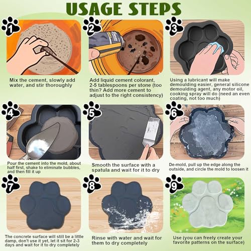 Large Paw Print Stepping Stones Mold