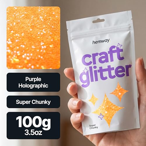 Craft Glitter Fluorescent Neon Orange 100g Super Chunky Glitter (3.5274 Ounce)