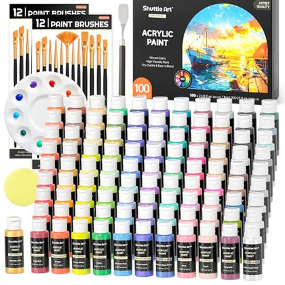 100 Colors Acrylic Paint (200 Fl Oz)