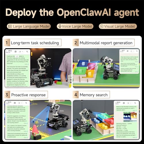 ROS2 Robot Kit with Jetson Orin NX 16GB Super Large AI Model with 6DOF Robotic Arm