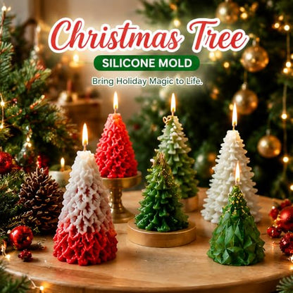 6 PCS 3D Christmas Tree Pinecone Silicone Molds