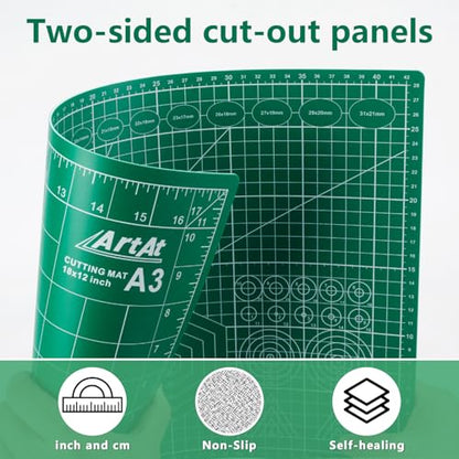 A3 Self Healing Cutting Mat 12''x18'' 5 pack (5 Count)