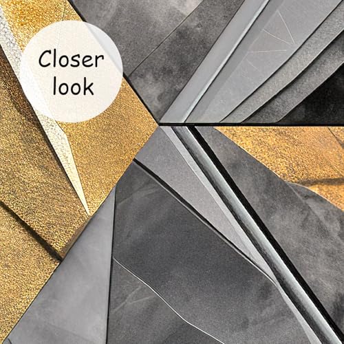3D Geometric wall Mural Gray and Gold Wallpaper for Bedroom 159"x107"