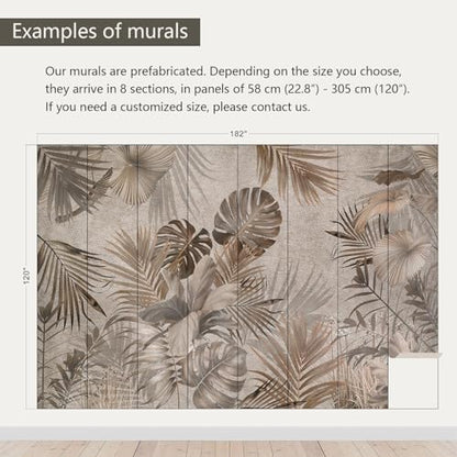 Jungle Wallpaper Vintage Tropical Plants Wall murals for Bedroom 182"x120"