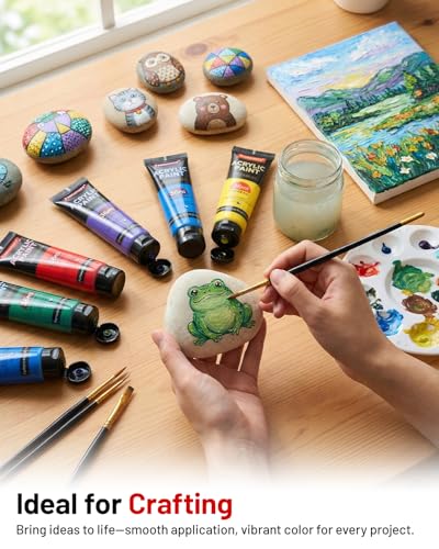 36ml 36 Colors Acrylic Paint Set with 10 Brushes (43.823 Fl Oz)